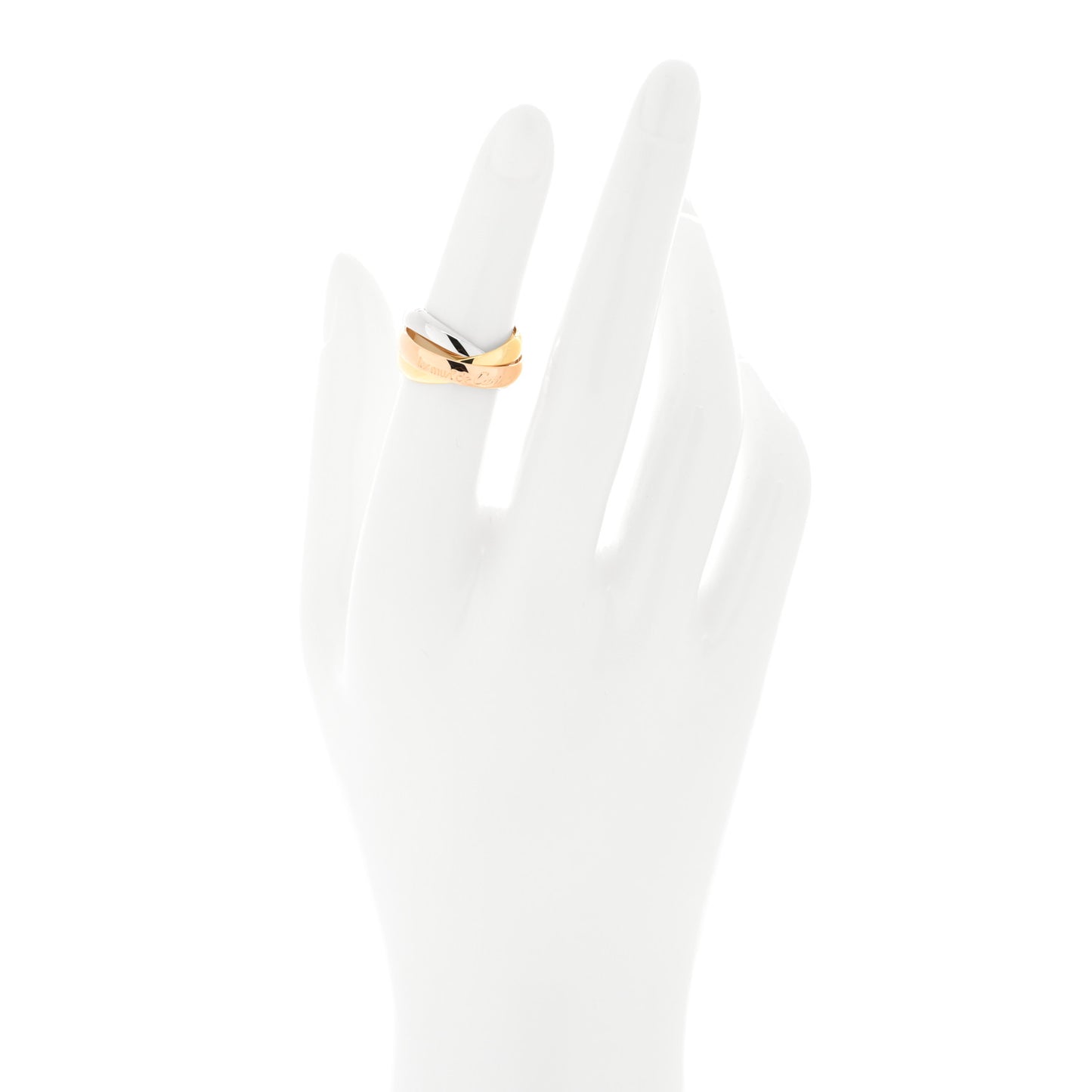 18K Pink Yellow White Gold Classic Les Must De Cartier Trinity Ring 50 5.25