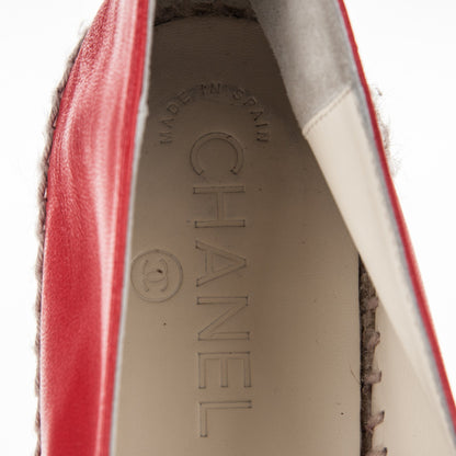 Chanel Lambskin CC Espadrilles 39 Red 7 of 8