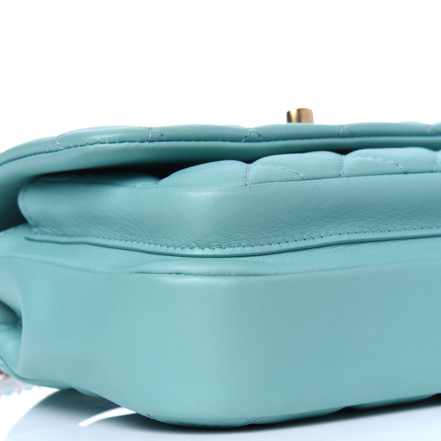 Chanel Calfskin Quilted Top Handle Flap Light Blue 11 of 13