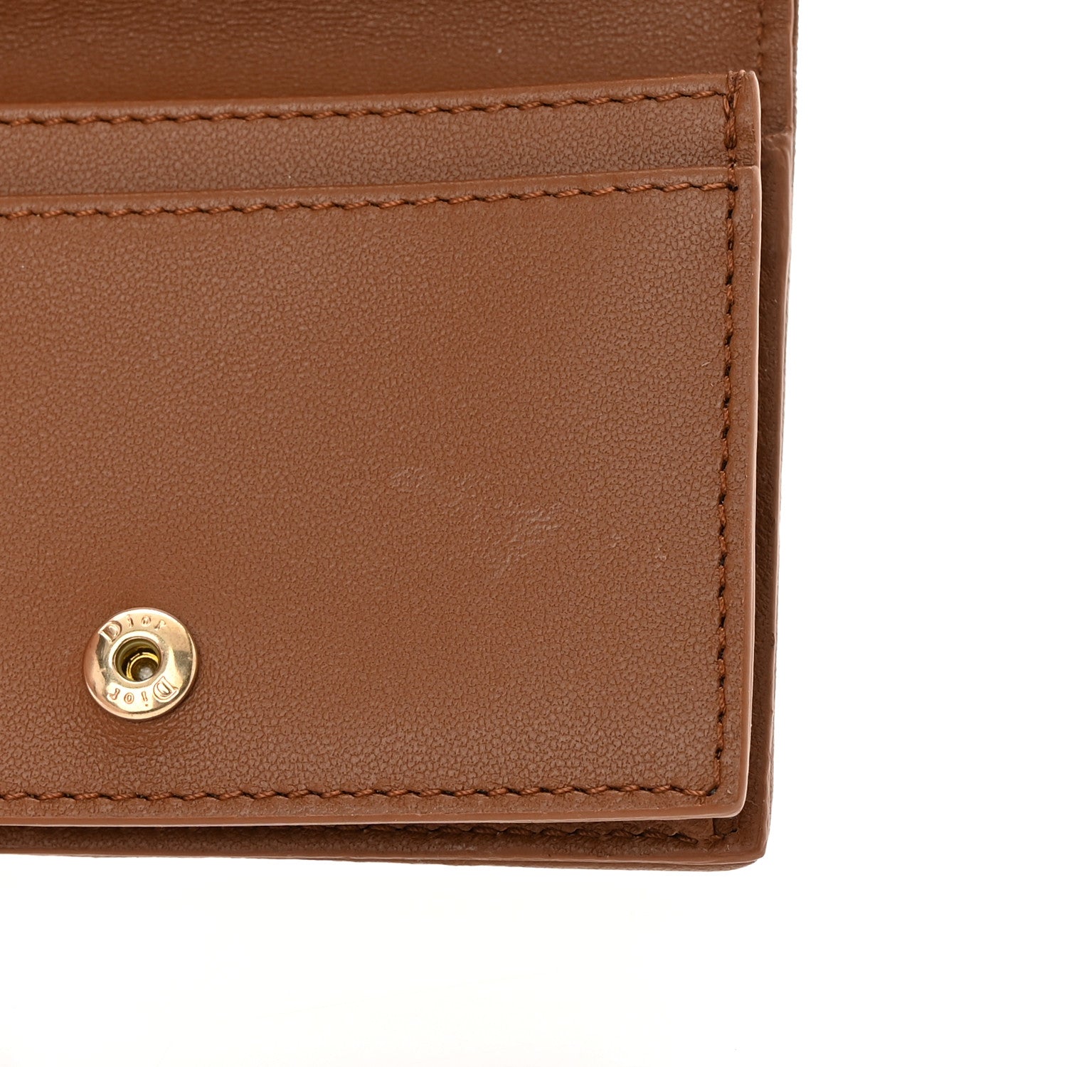 Christian Dior Calfskin Cannage Small Lady Dior Flap Card Holder Golden Saddle 10 of 10