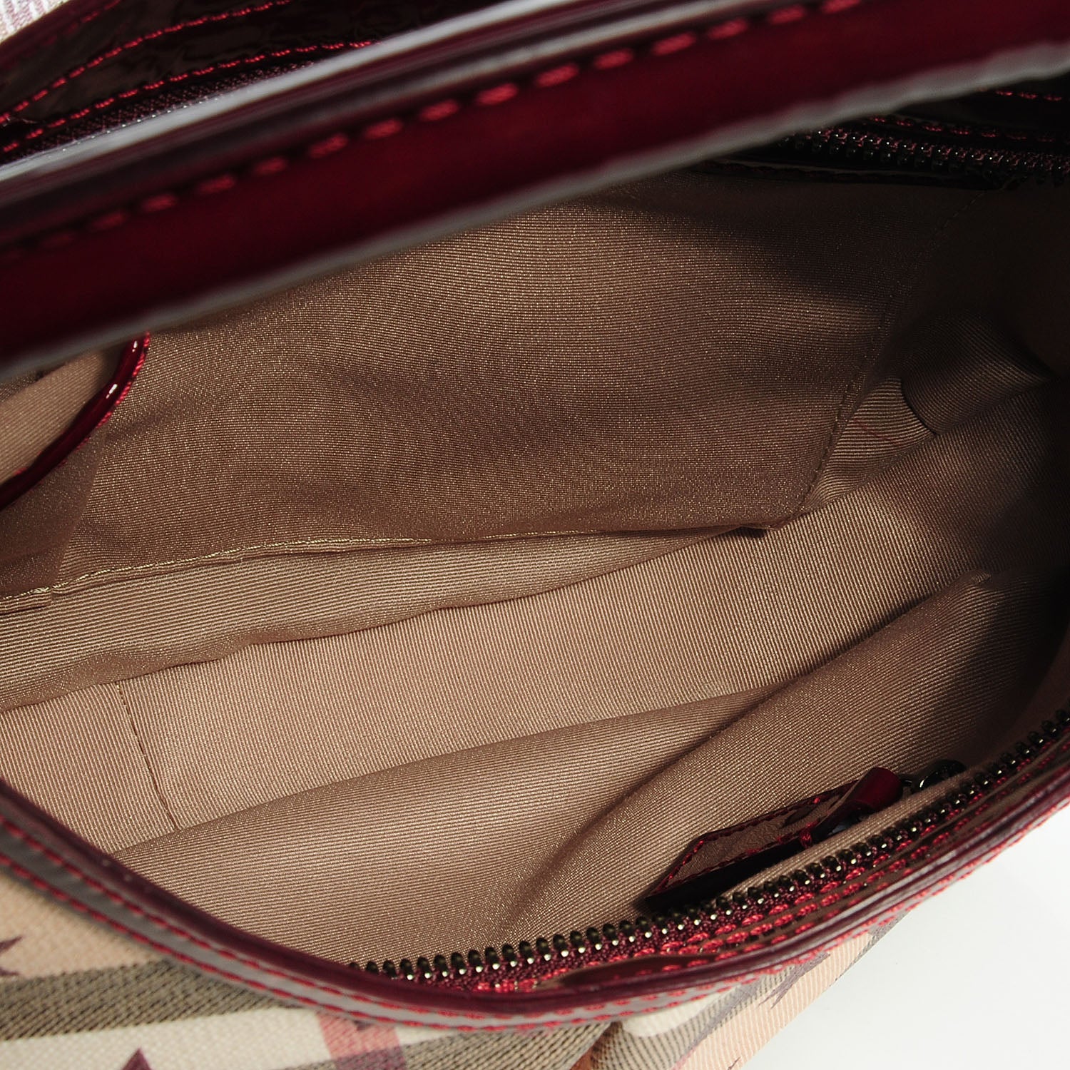 Burberry Patent Supernova Check Stars Small Hernville Hobo Berry Red 5 of 9