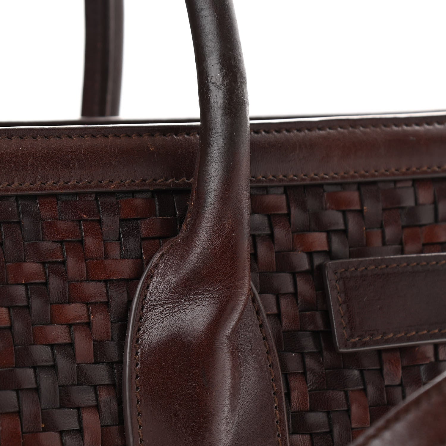 Saint Laurent Calfskin Paglia Palm Sac De Jour Brown 18 of 18