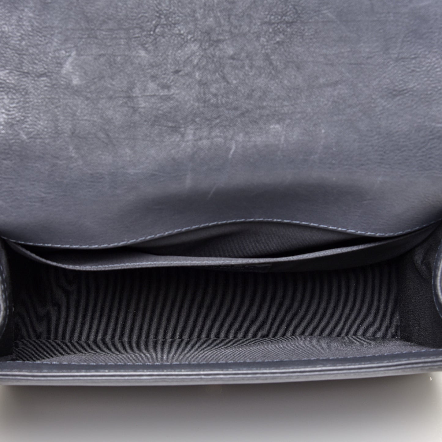 Calfskin Quilted Metal Embellished Paris Dallas Medium Boy Flap Grey