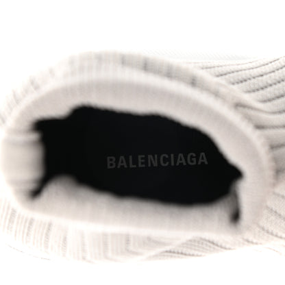 Balenciaga Ribbed Knit Womens Speed 2.0 Transparent Sole Sneakers 37 Baltic Grey White 7 of 9