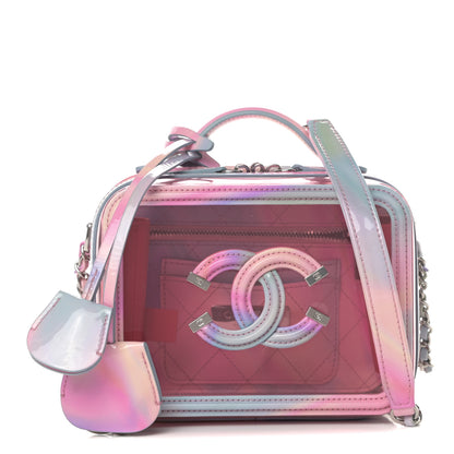Chanel PVC Patent Calfskin Patent Lambskin Small CC Vanity Case Pink 1 of 11