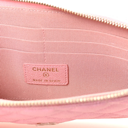 Chanel Iridescent Caviar Quilted Classic Pouch With Handle Rose Pink 6 of 8
