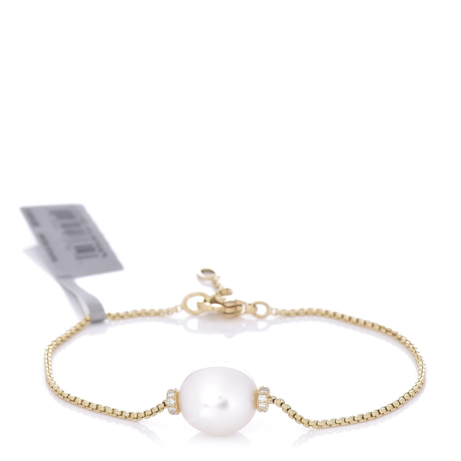 David Yurman 18K Yellow Gold South Sea Pearl Diamond Solari Single Station Adjustable Bracelet White 1 of 5