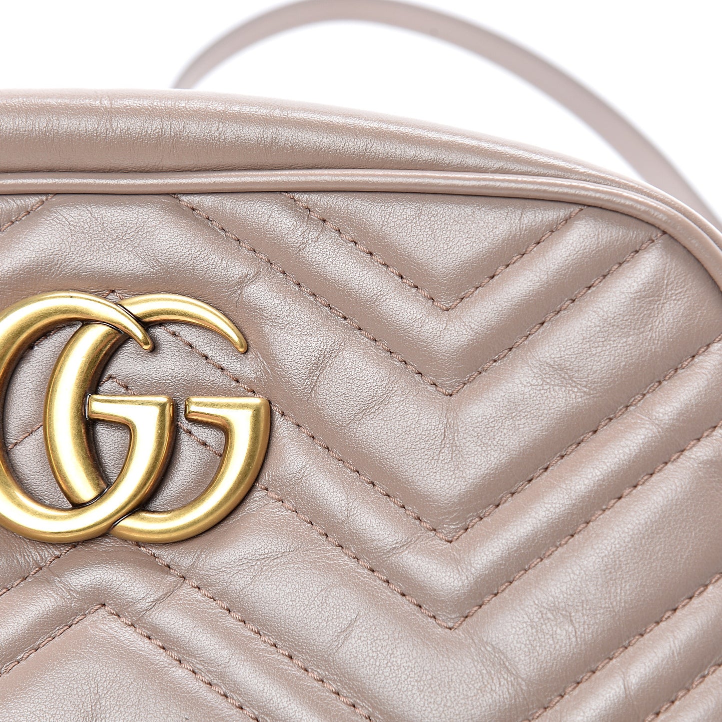 Calfskin Matelasse Small GG Marmont Chain Shoulder Bag Porcelain Rose