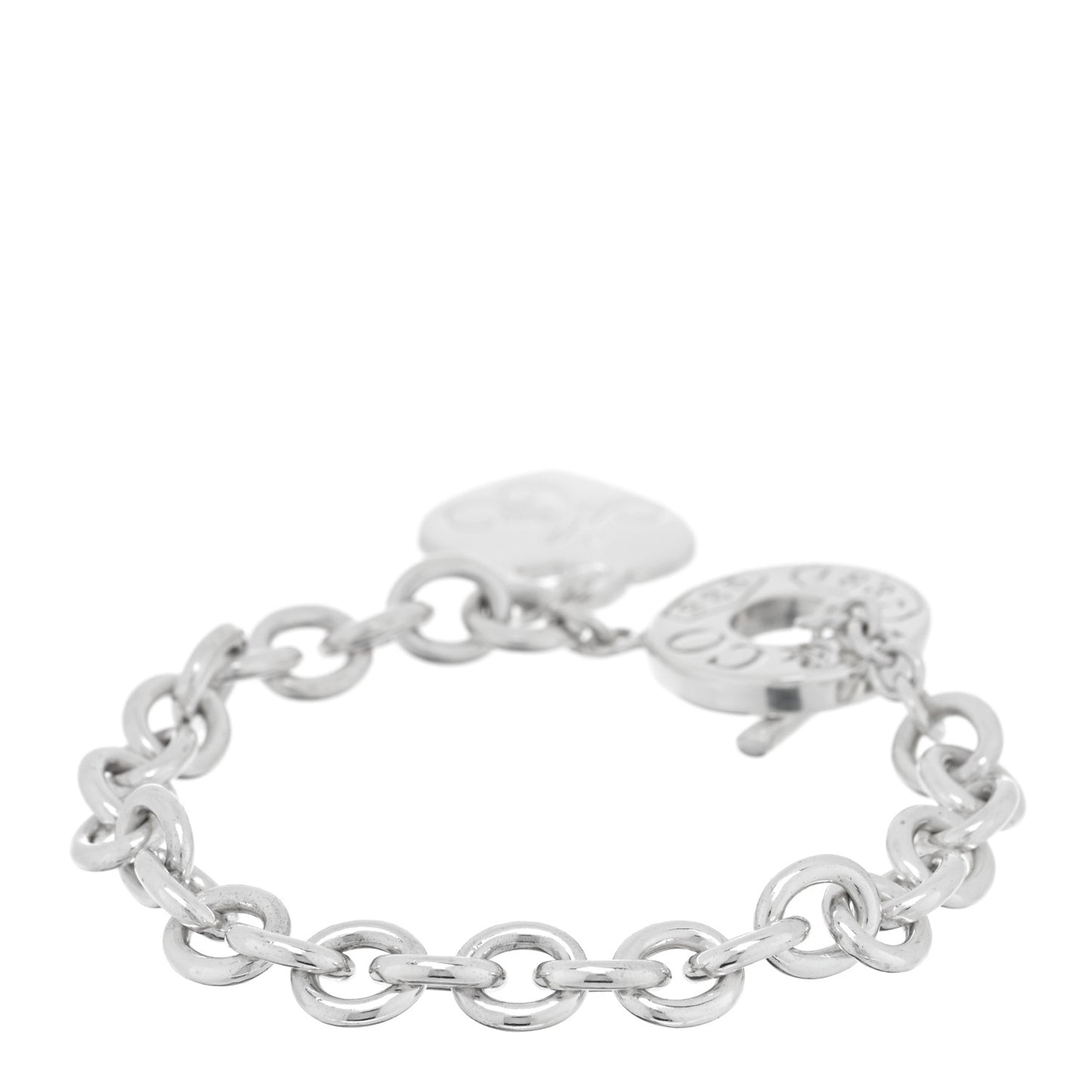 Sterling Silver 1837 Mom Heart Charm Toggle Bracelet
