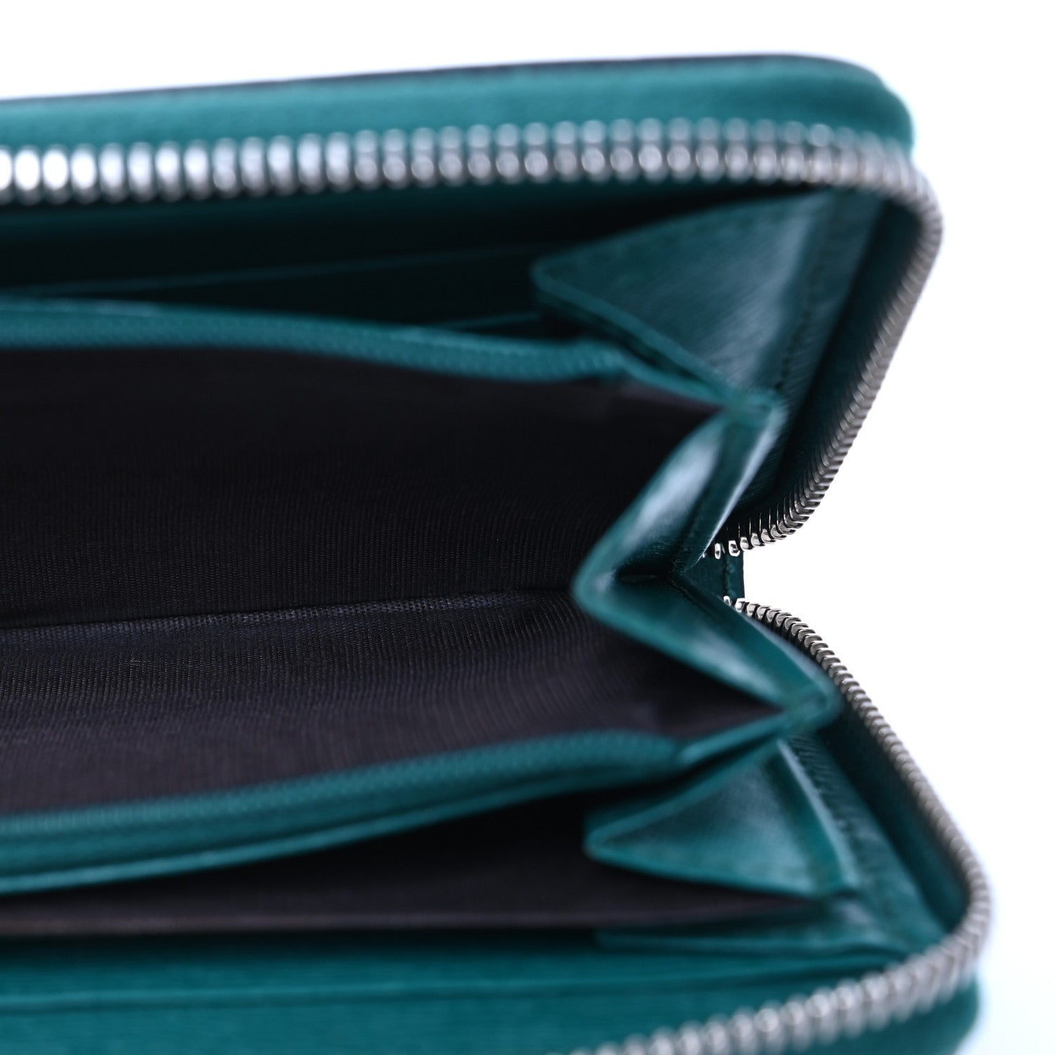 Gucci Calfskin Blooms Print Zip Around Wallet Bright Emerald Multicolor 6 of 16