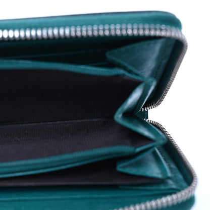 Gucci Calfskin Blooms Print Zip Around Wallet Bright Emerald Multicolor 6 of 16