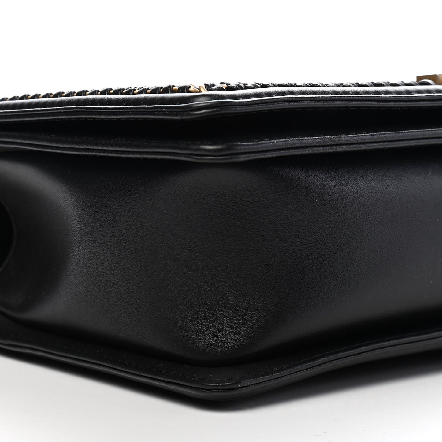 Calfskin Quilted New Medium Boy Top Handle Flap Black