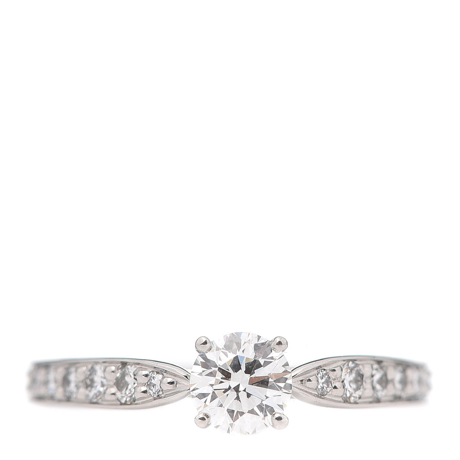 Tiffany Platinum Diamond .34ct Round Brilliant Harmony Engagement Ring 48 4.5 1 of 8