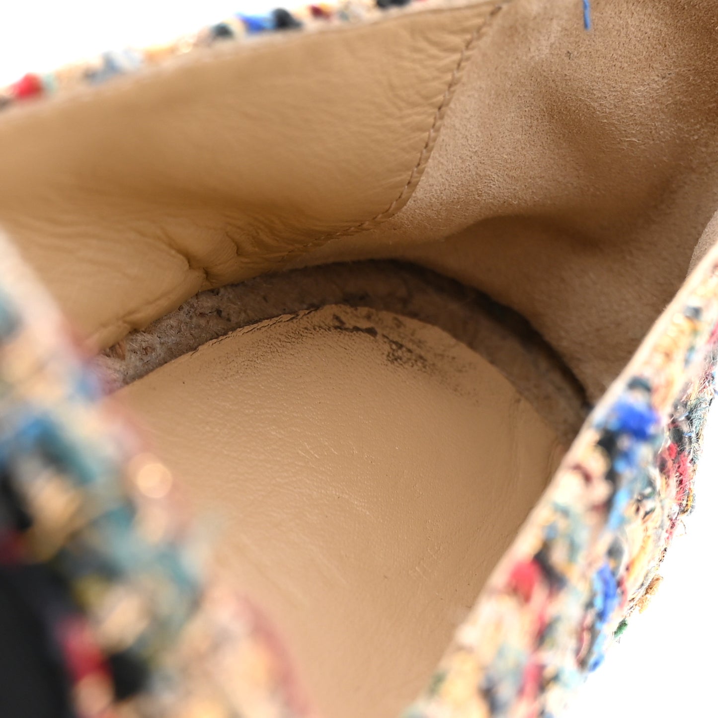 Tweed Grosgrain CC Espadrilles 38 Multicolor Black