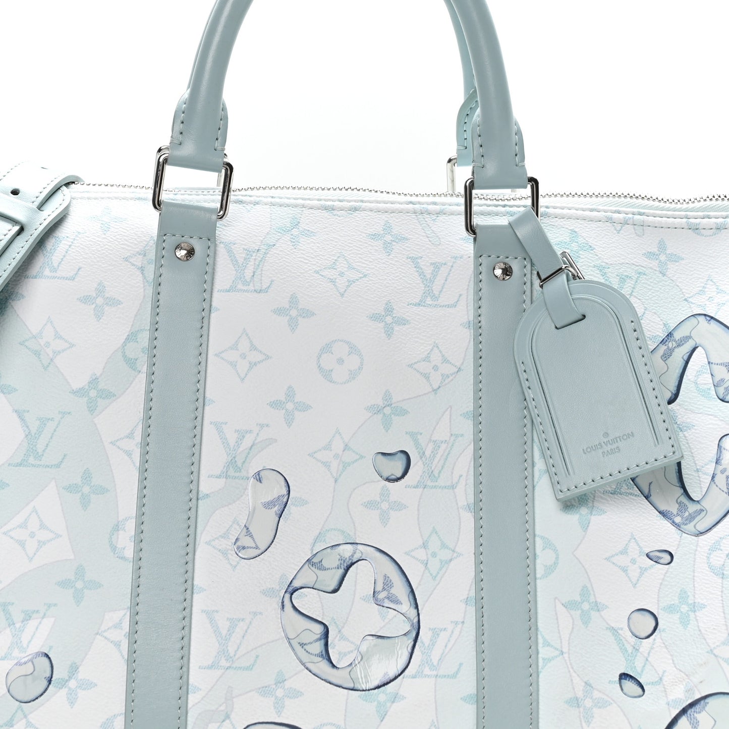 Monogram Aquagarden Keepall Bandouliere 50 Crystal Blue