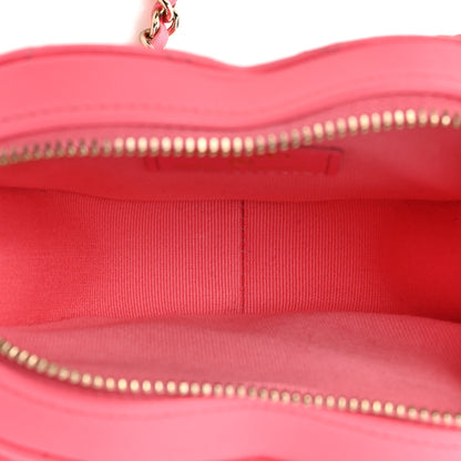 Chanel Lambskin Quilted CC In Love Heart Clutch With Chain Pink 5 of 10