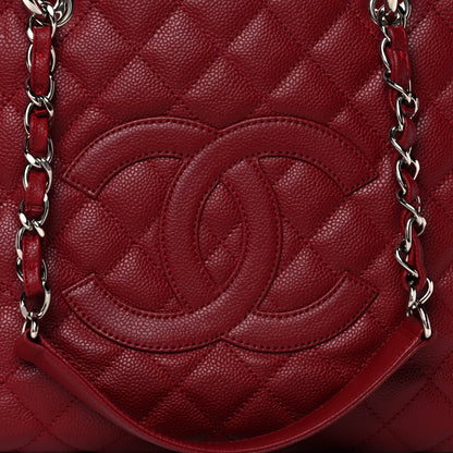 Chanel Caviar Quilted Grand Shopping Tote GST Dark Red 7 of 9