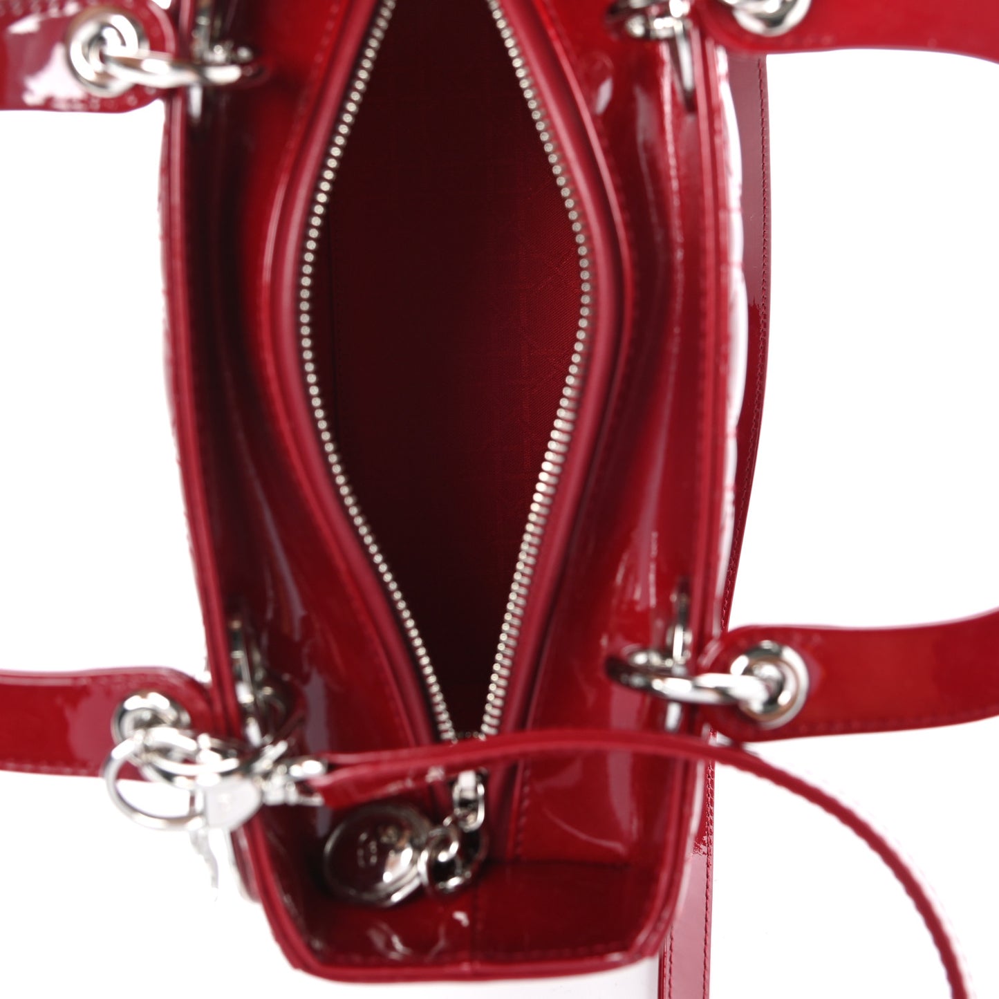 Patent Cannage Medium Lady Dior Red