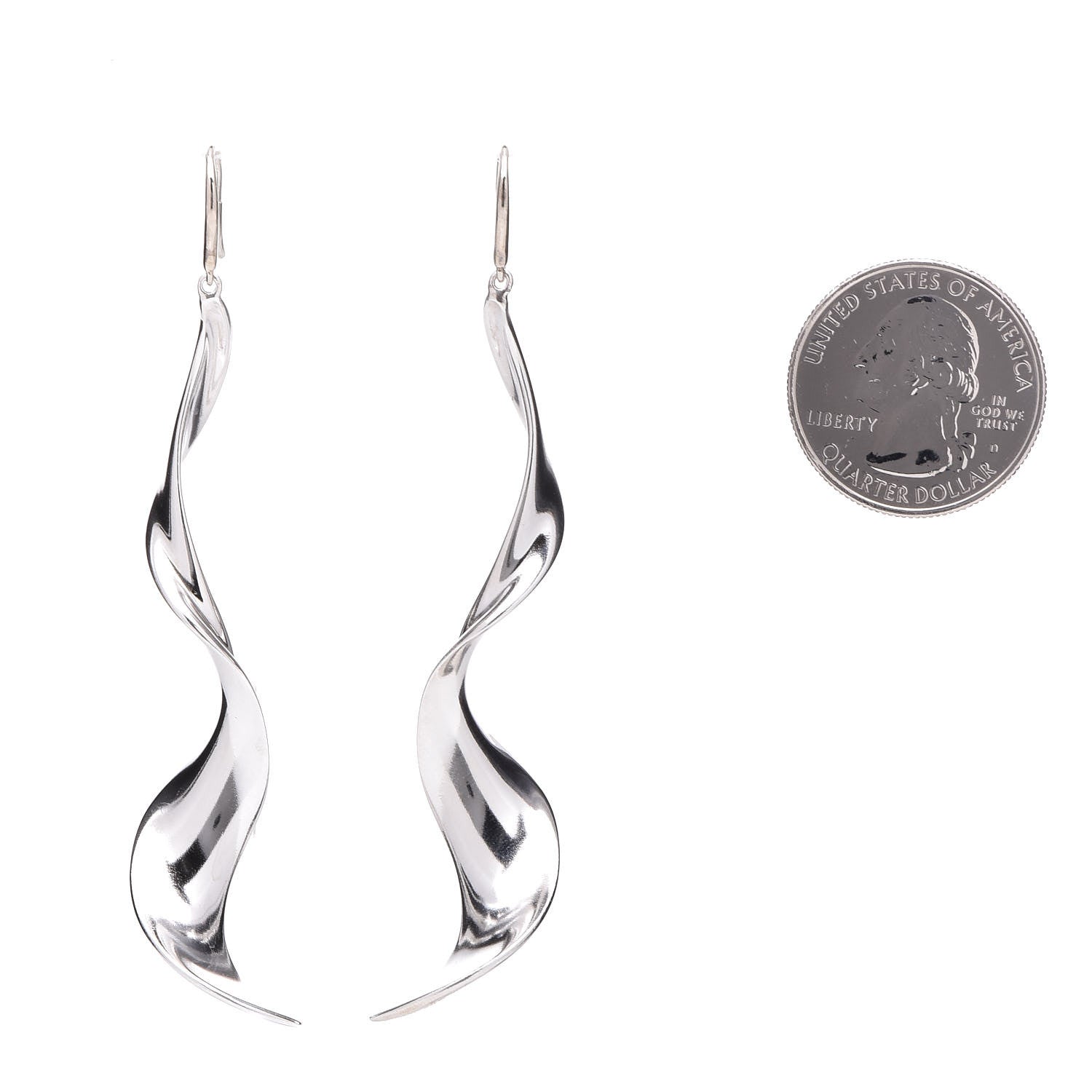 Tiffany Sterling Silver Frank Gehry Orchid Drop Earrings 2 of 4