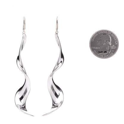 Tiffany Sterling Silver Frank Gehry Orchid Drop Earrings 2 of 4