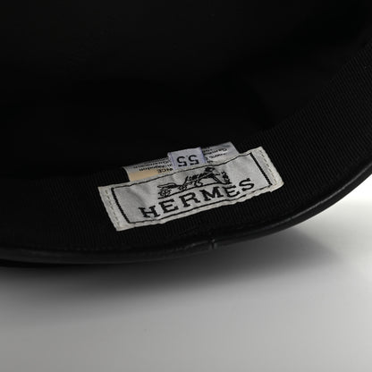 Hermes Velvet Hat Cap 55 Black 4 of 5