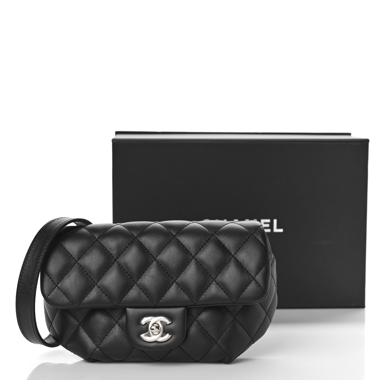 Chanel Calfskin Quilted CC Uniform Flap Belt Bag Black 10 of 10