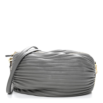 Loewe Lambskin Pleated Bracelet Pouch shoulder Bag Asphalt Grey 1 of 9