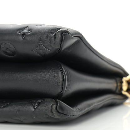 Louis Vuitton Lambskin Embossed Monogram Coussin MM Black 8 of 11