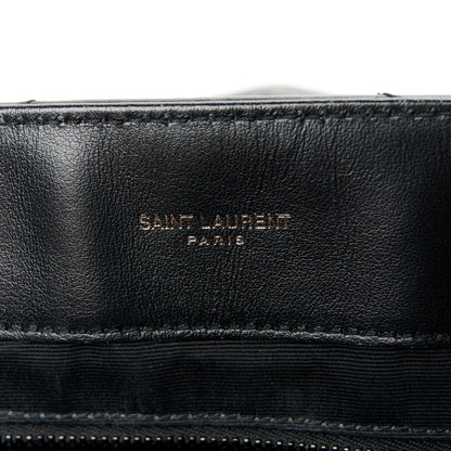 Saint Laurent Calfskin Y Quilted Monogram Monochrome Large Loulou Chain Satchel Black 6 of 13