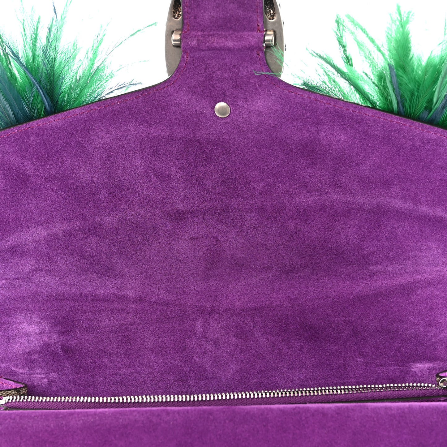 GG Supreme Monogram Feather Embroidered Medium Dionysus Parrot Shoulder Bag Beige Multicolor