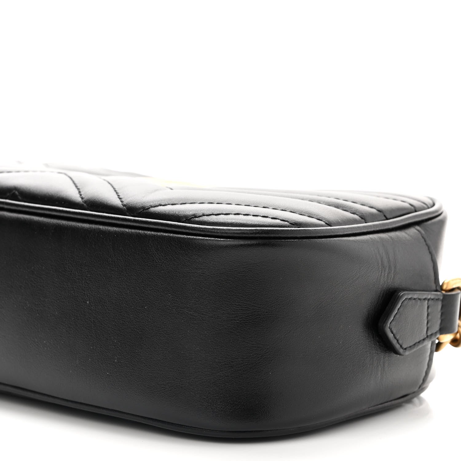 Gucci Calfskin Matelasse Small GG Marmont Chain Shoulder Bag Black 9 of 9