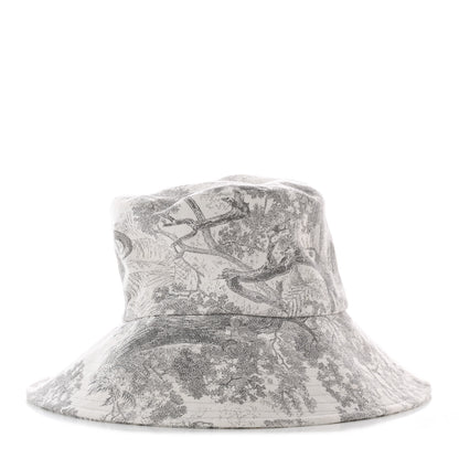 Christian Dior Cotton Dioriviera Toile De Jouy Bob Brim Bucket Hat 57 Gray 4 of 10