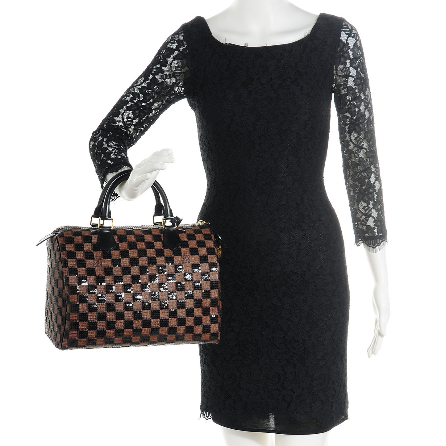 Damier Paillettes Speedy 30 Black