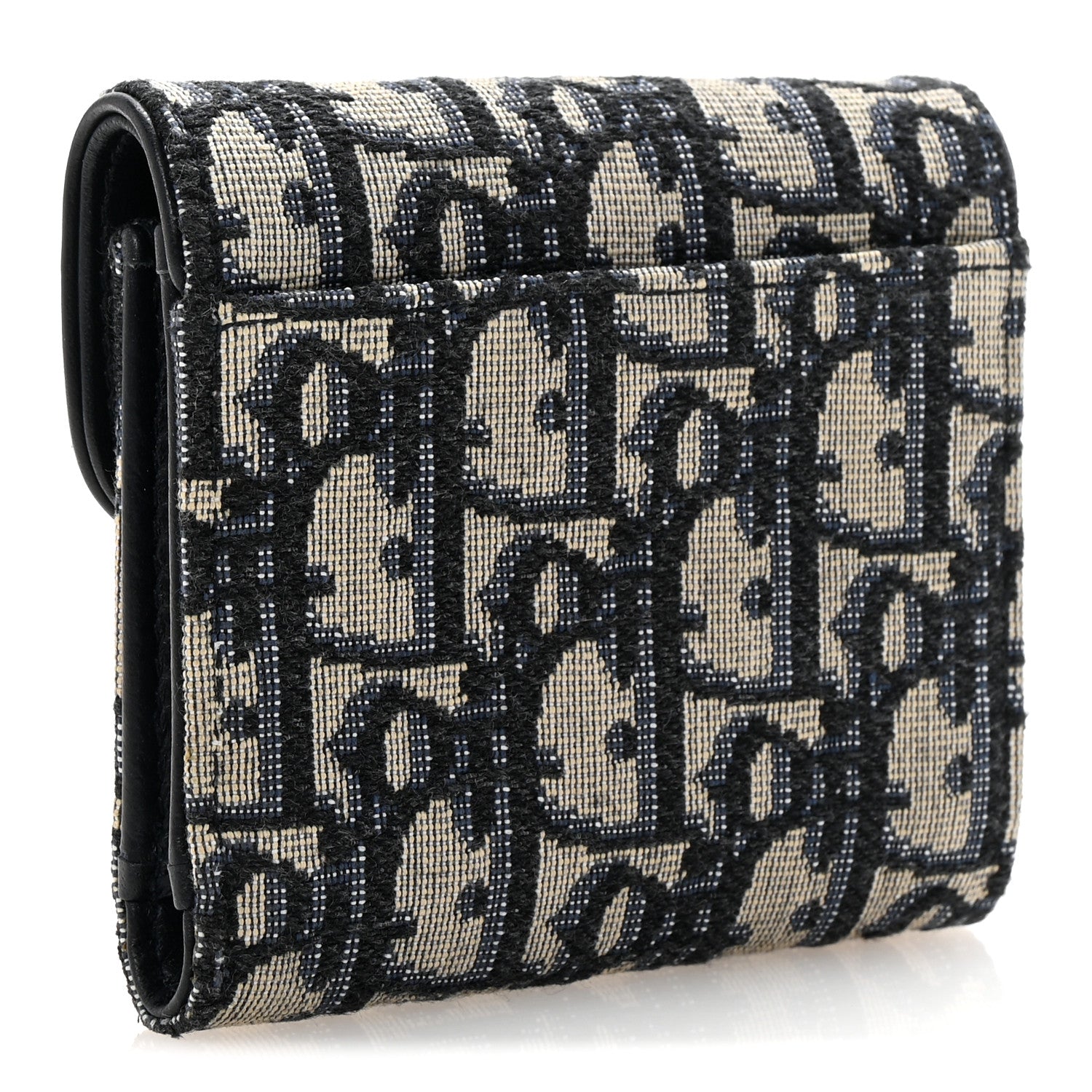 Christian Dior Oblique Saddle Lotus Wallet Blue 3 of 8