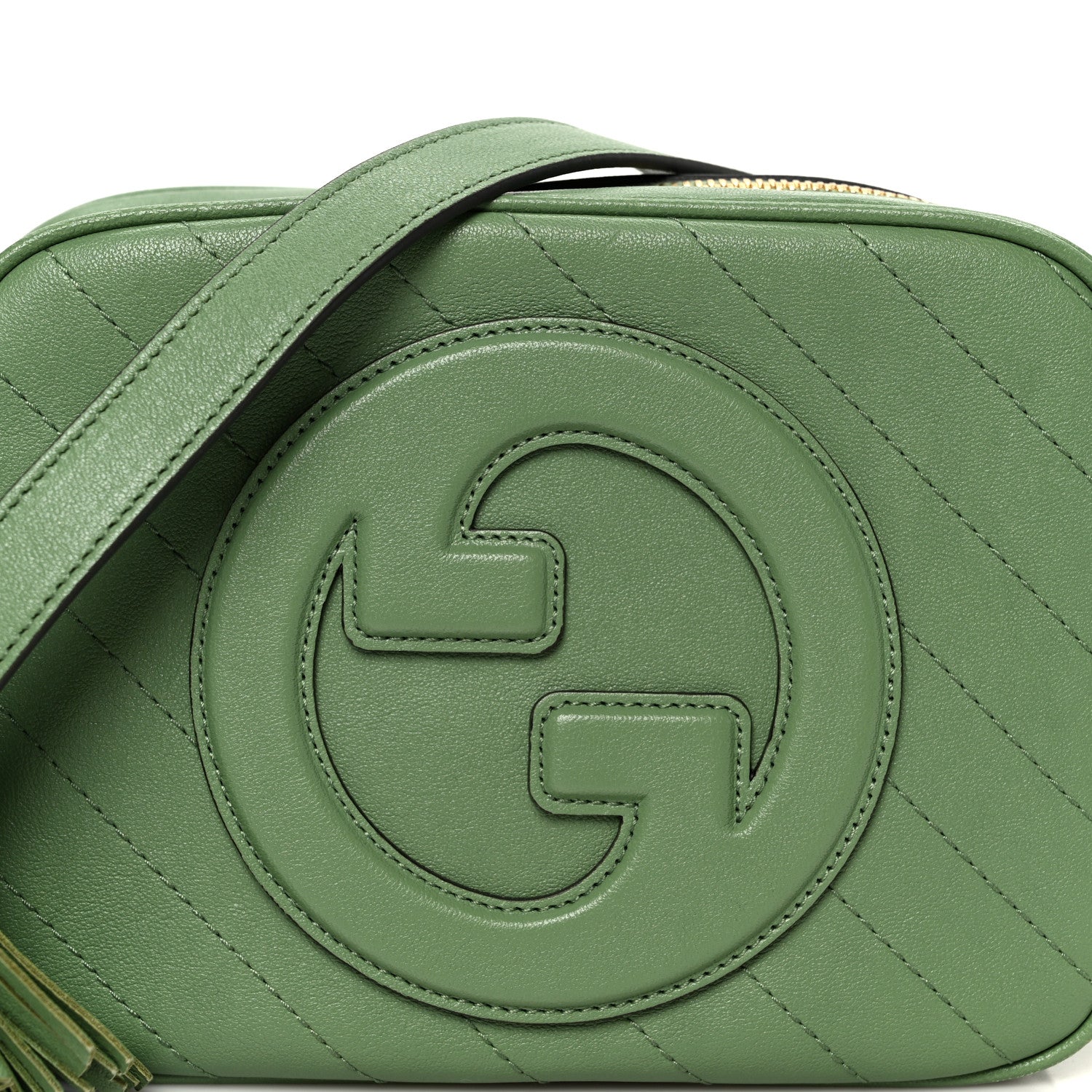 Gucci Sakai Be Green Calfskin Diagonal Stitched Small Blondie Shoulder Bag Light Green 8 of 10