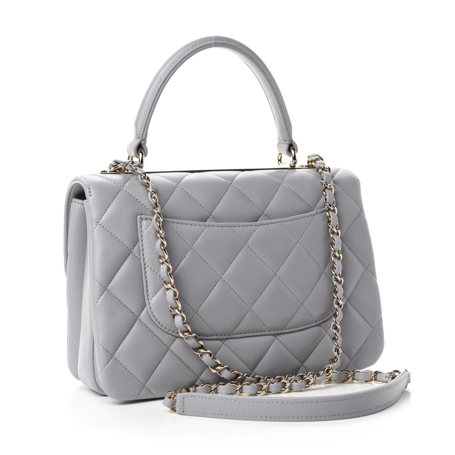 Chanel Lambskin Quilted Small Trendy CC Flap Dual Handle Bag Grey 3 of 11