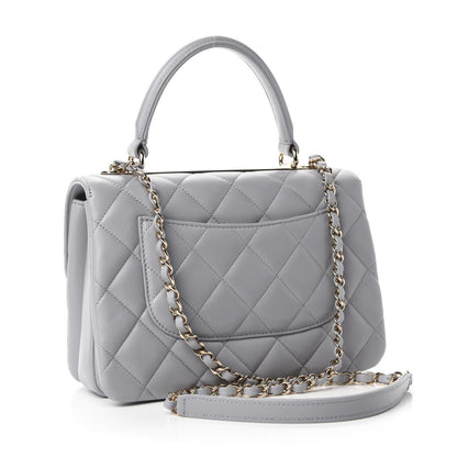Chanel Lambskin Quilted Small Trendy CC Flap Dual Handle Bag Grey 3 of 11