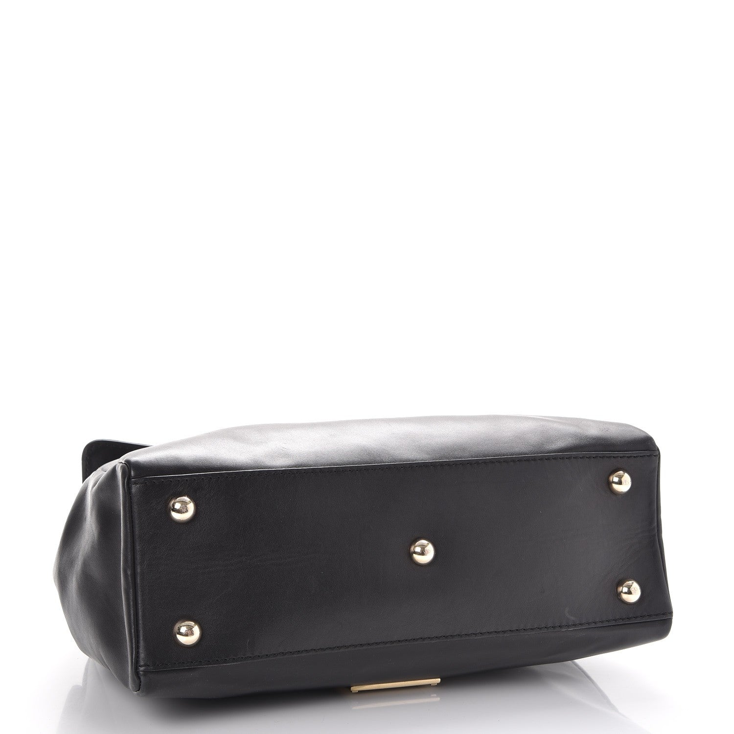 Valentino Garavani Vitello Large Rockstud Single Handle Flap Satchel Black 4 of 15