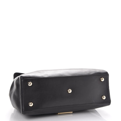 Valentino Garavani Vitello Large Rockstud Single Handle Flap Satchel Black 4 of 15