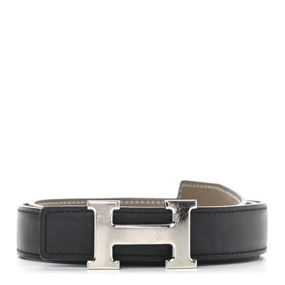 Hermes Swift Epsom 24mm H Belt 75 Black Etoupe 1 of 5