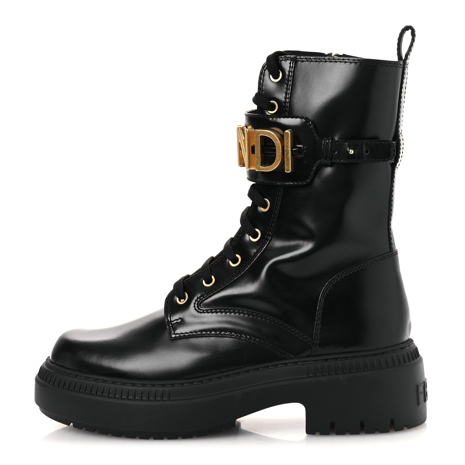 カ*い様 Fendi ハイヒール 黒/黄 ロゴ入り Fendi Vitello Abrasivato Fendigraphy 50mm Biker Boots Black 40