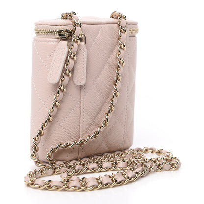 Chanel Caviar Quilted Small Vertical Coco Beauty Vanity Case With Chain Light Pink 3 of 10