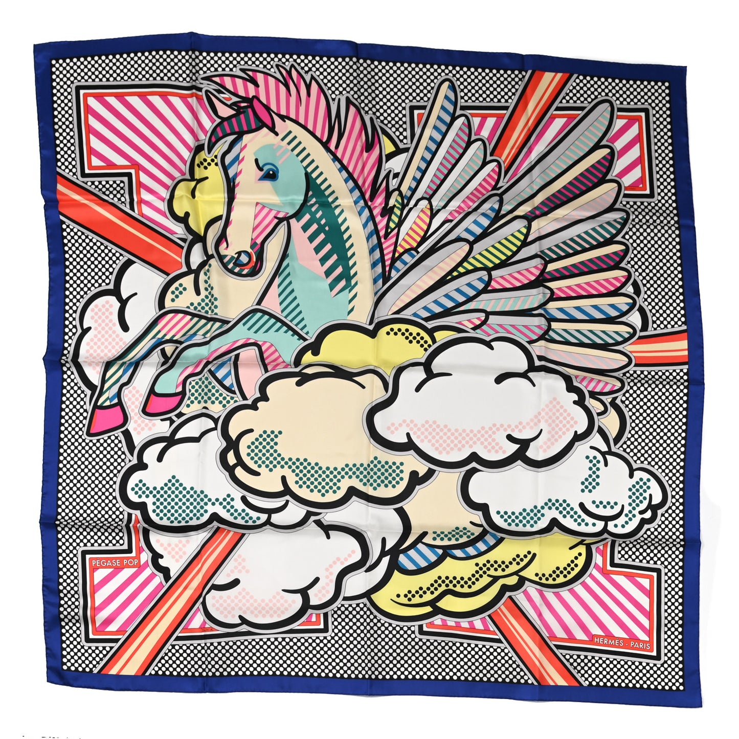 Silk Pegase Pop Scarf 140 Indigo Rose Multicolor