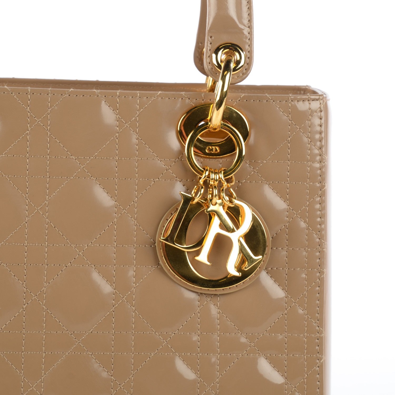 Christian Dior Patent Medium Lady Dior Beige 9 of 9