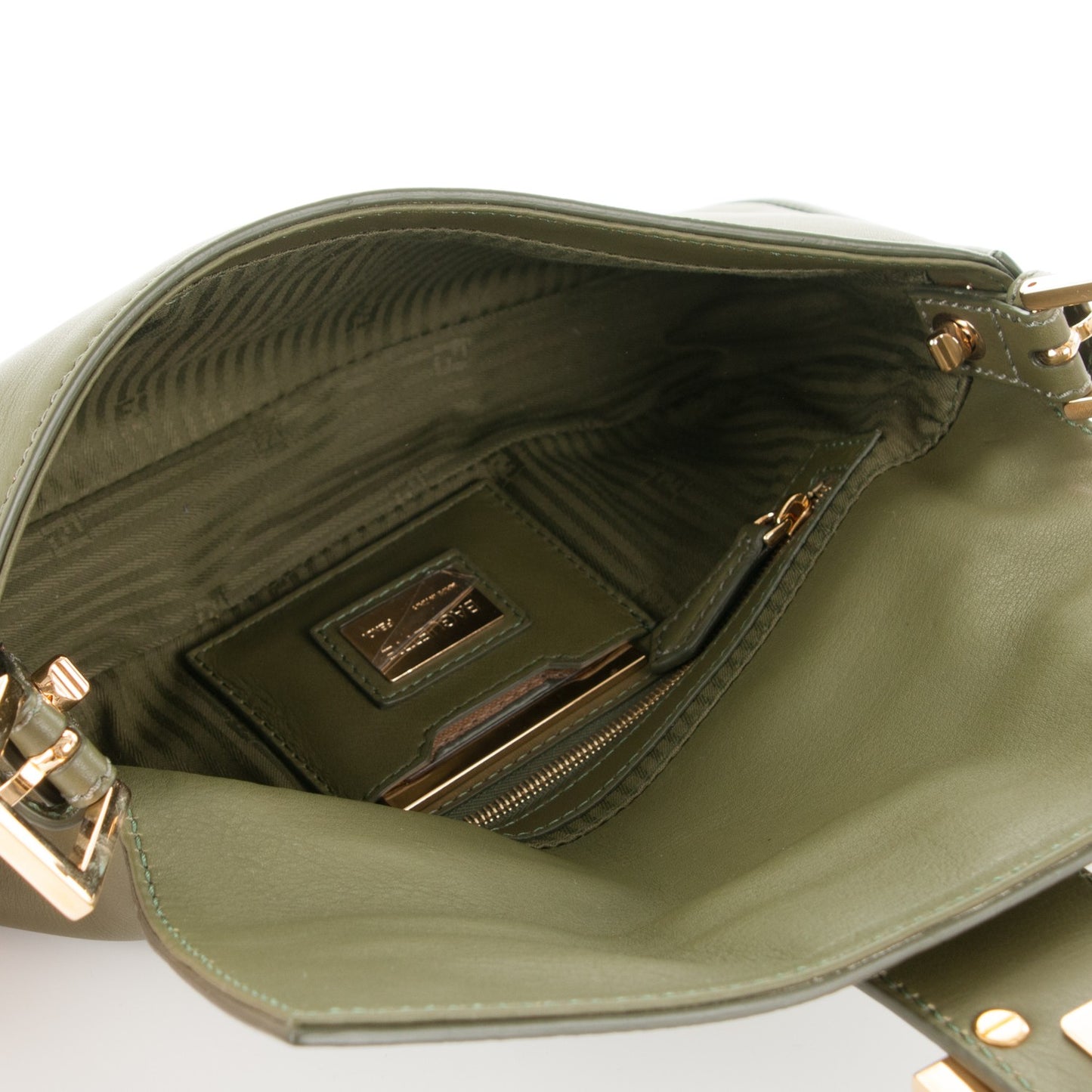 Vitello Enamel Interchangeable Strap Baguette Verde Oliva