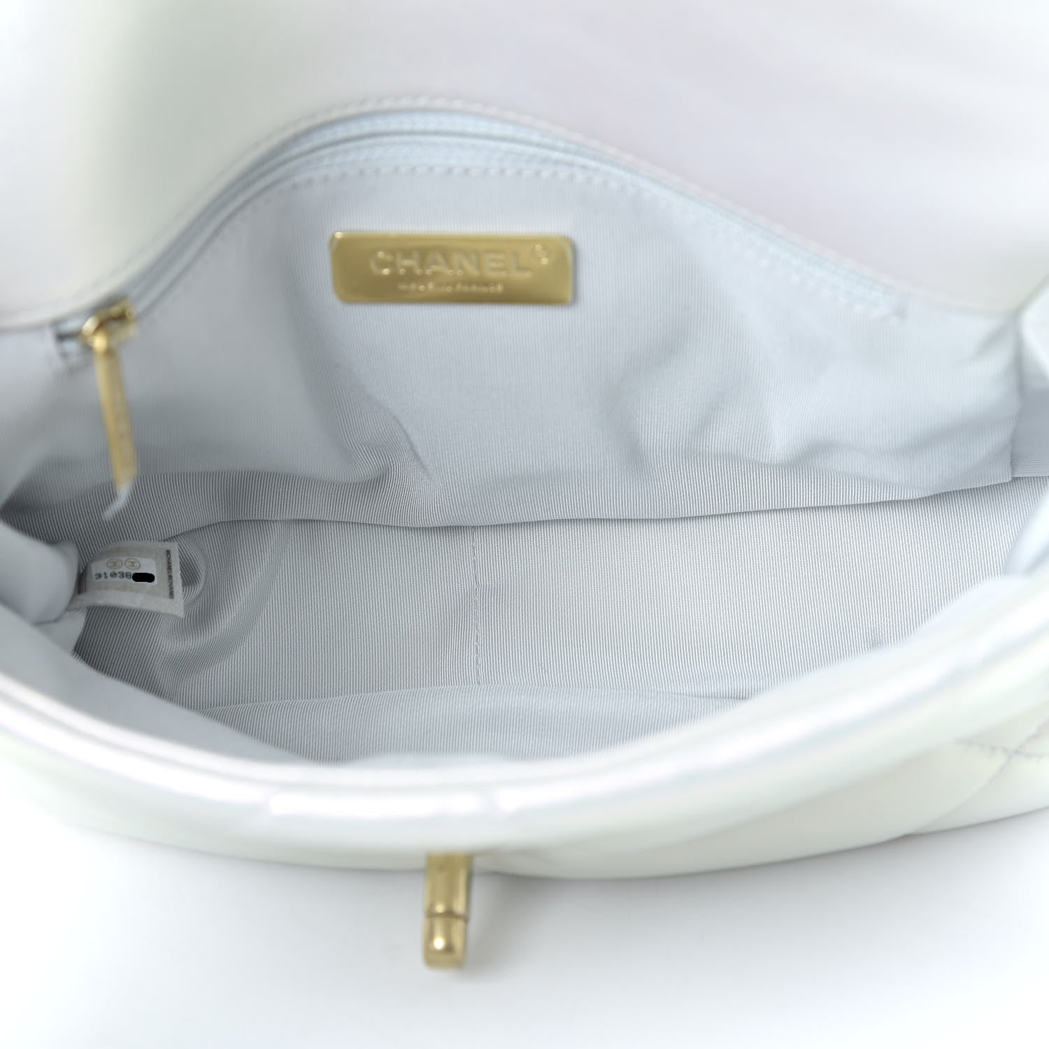 Chanel Iridescent Calfskin Quilted Medium 19 Flap White 5 of 10