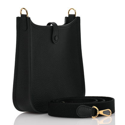 Hermes Taurillon Clemence Evelyne TPM Black 3 of 12