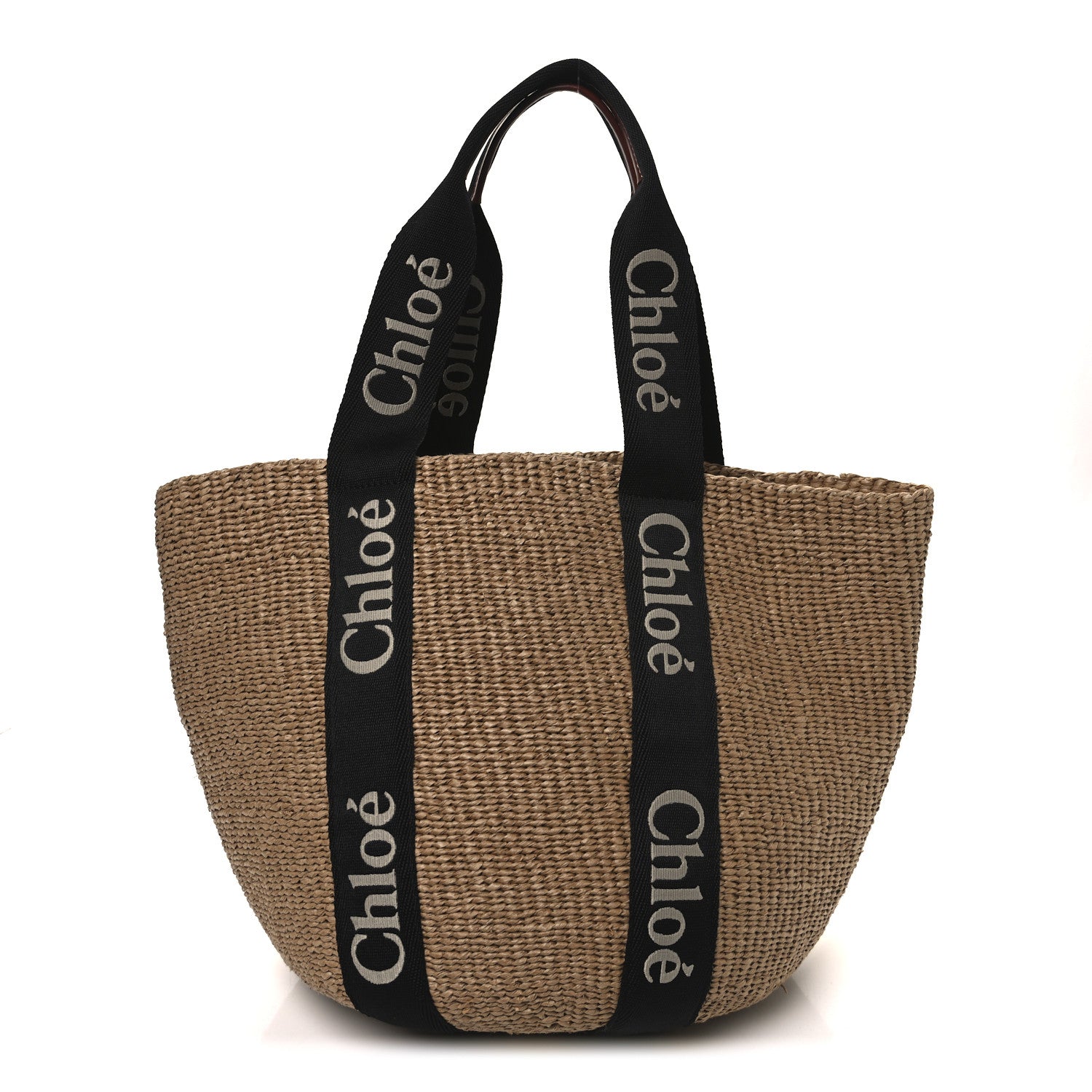 Chloe X MIFUKO Raffia Large Woody Basket Bag Black Beige 1 of 9