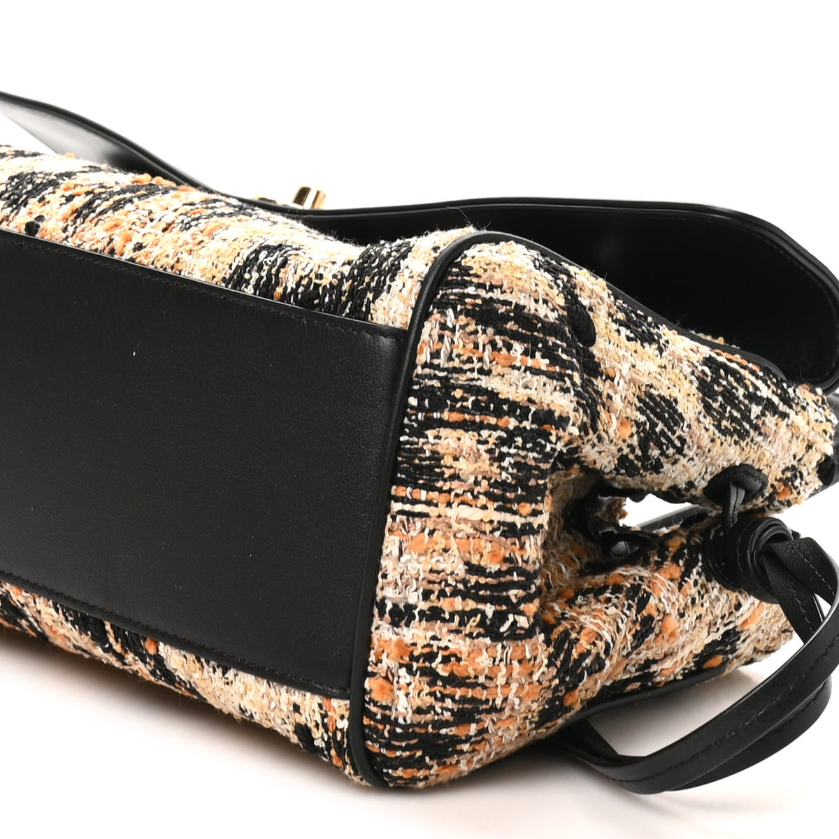 Chanel Calfskin Tweed Mixed Fibers Leopard Print Urban Essentials Small Shopping Bag Brown Black White 9 of 10