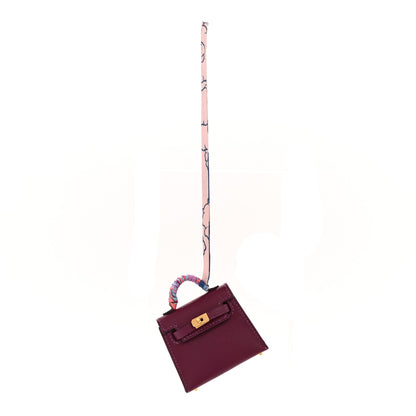 Hermes Tadelakt Mini Kelly Twilly Bag Charm Anemone 1 of 7